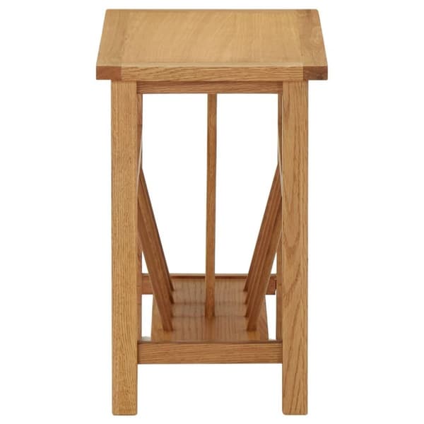vidaXL magasinstativ 45x27x42 cm massivt egetræ
