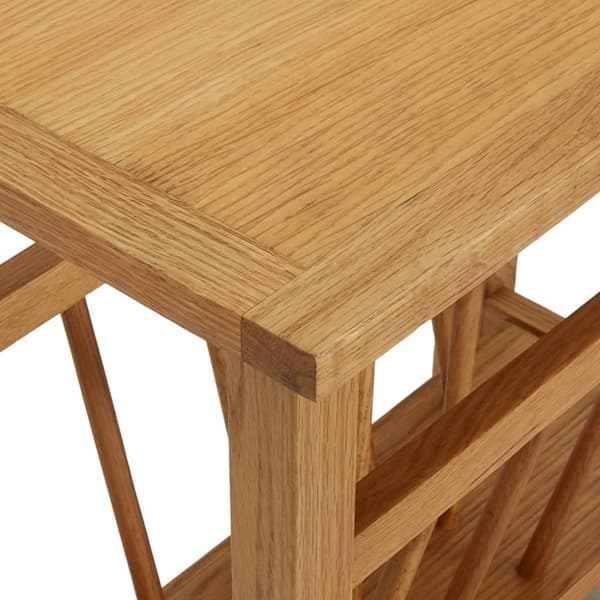 vidaXL magasinstativ 45x27x42 cm massivt egetræ