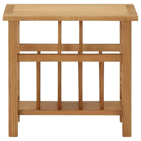 vidaXL magasinstativ 45x27x42 cm massivt egetræ