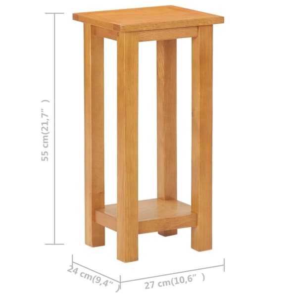 vidaXL sidebord 27x24x55 cm massivt egetræ