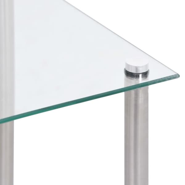 vidaXL Stablebord 3 stk gjennomsiktig herdet glass