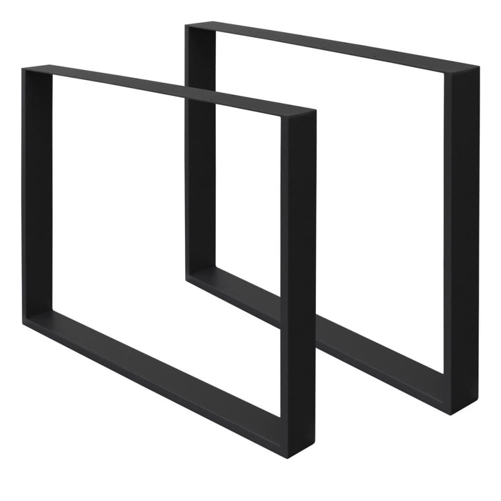 ECD Germany 2-osaiset pöydänjalat - 90 x 72 cm - valmistettu jauhemaalatusta teräksestä - musta teollinen muotoilu - pöydän runkosarja, pöytäjalustat,