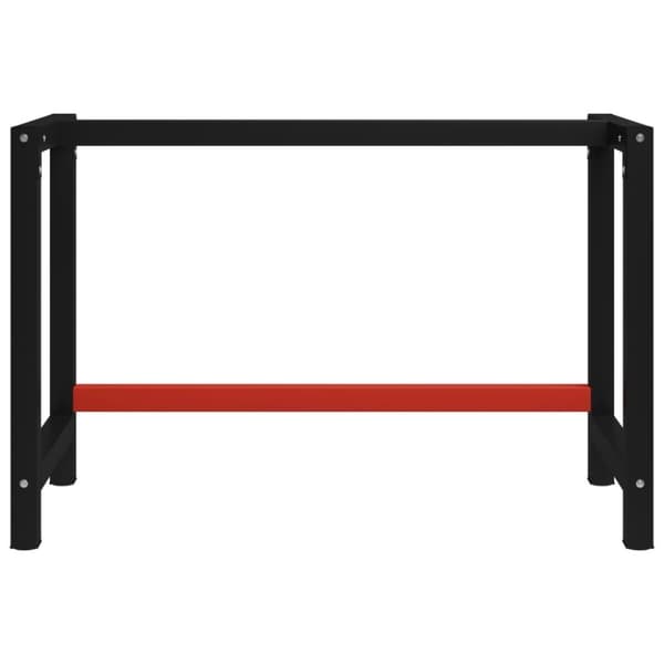 vidaXL Ram till arbetsbänk metall 120x57x79 cm svart och röd
