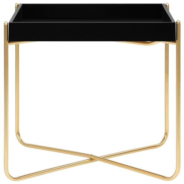 vidaXL Sidebord svart og gull 38x38x38,5 cm MDF