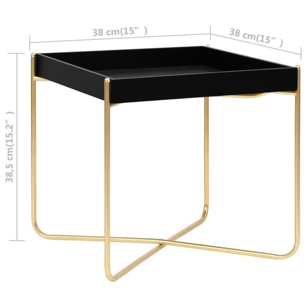 vidaXL Sidebord svart og gull 38x38x38,5 cm MDF