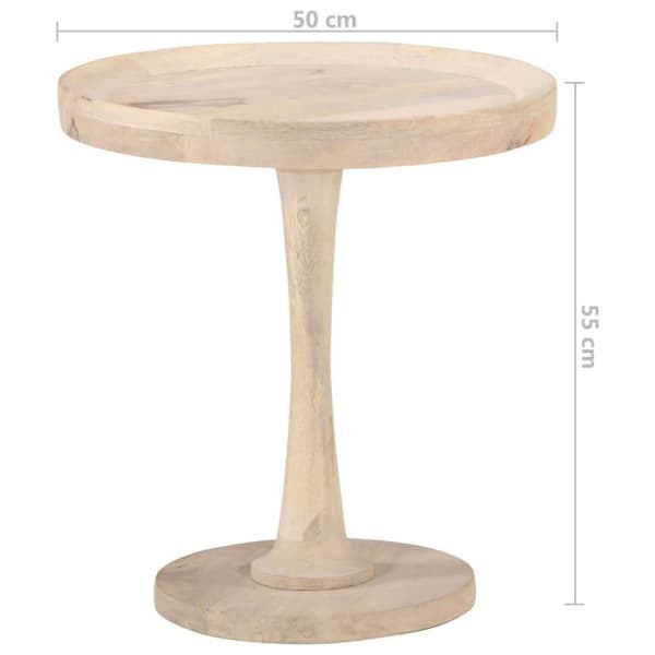 vidaXL sidebord Ø50x55 cm massivt mangotræ