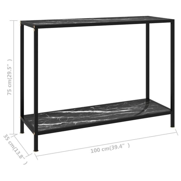 vidaXL Konsolipöytä musta 100x35x75 cm karkaistu lasi