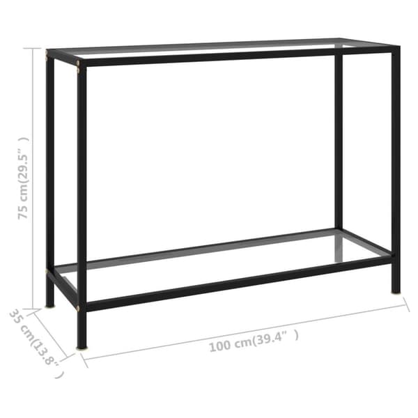 vidaXL Konsolbord transparent 100x35x75 cm härdat glas