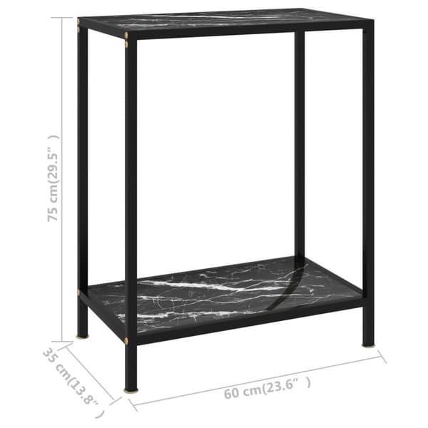 vidaXL konsolbord 60x35x75 cm hærdet glas sort