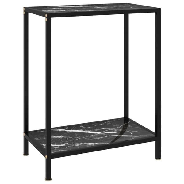 vidaXL konsolbord 60x35x75 cm hærdet glas sort