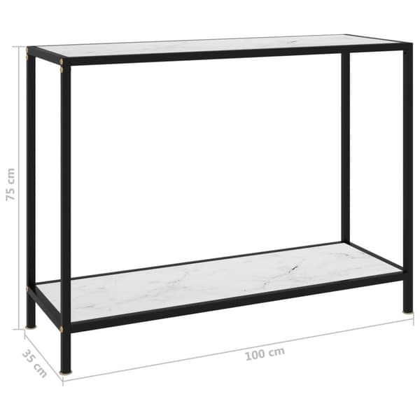 vidaXL konsolbord 100x35x75 cm hærdet glas hvid