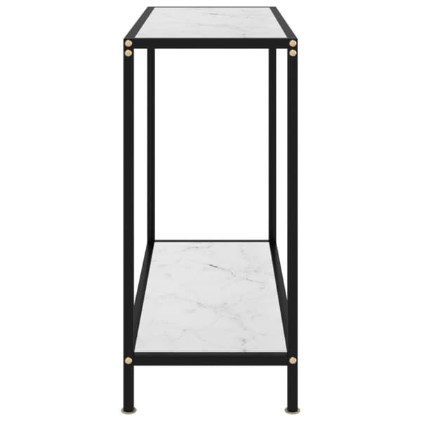vidaXL Konsollbord hvit 80x35x75 cm herdet glass