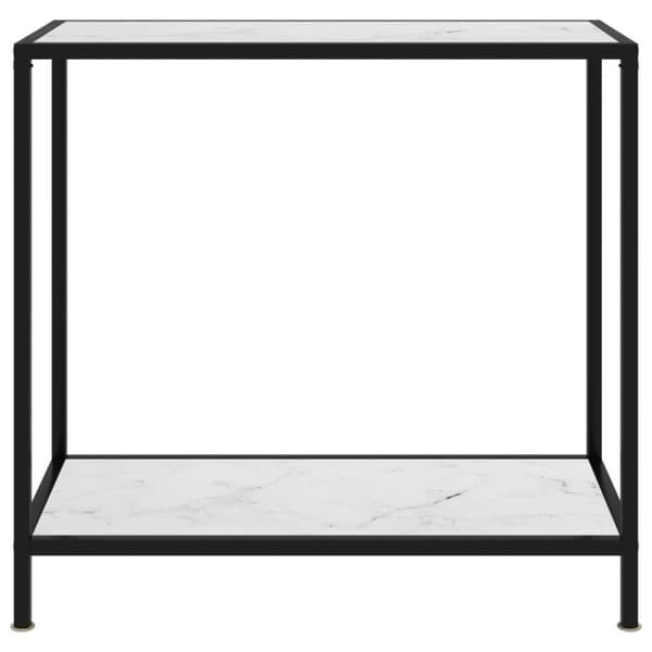 vidaXL konsolbord 80x35x75 cm hærdet glas hvid