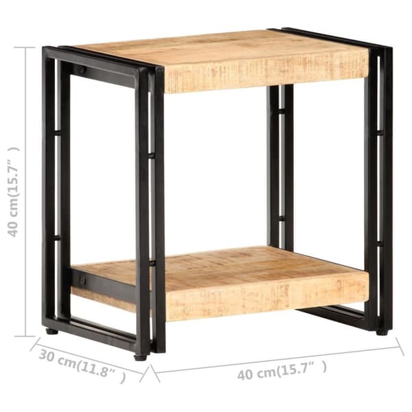 vidaXL Sidobord 40x30x40 cm massivt grovt mangoträ