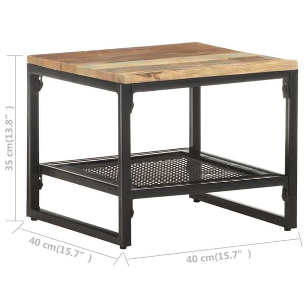 vidaXL Sidebord 40x40x35 cm gjenvunnet heltre
