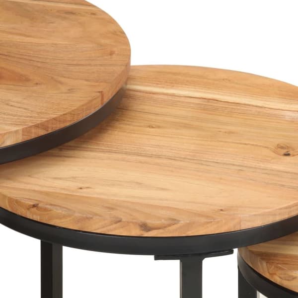 vidaXL Sidebord 3 stk heltre akasie