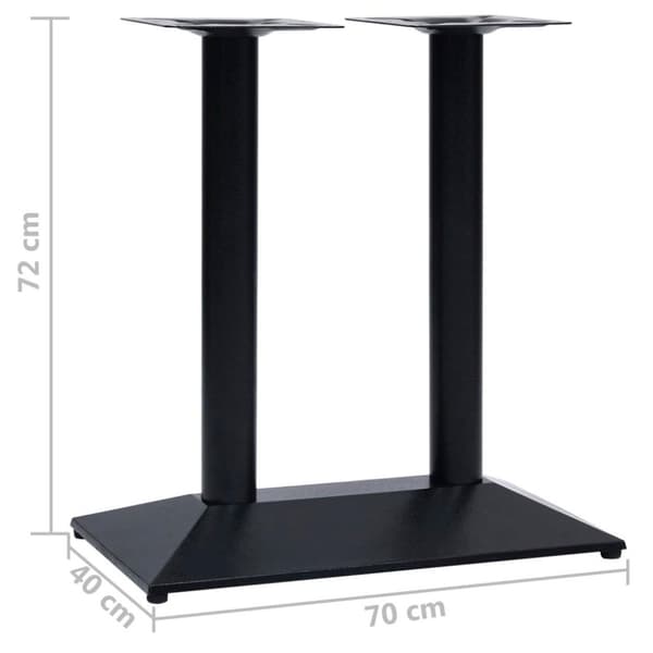 vidaXL Bordben til bistrobord svart 70x40x72 cm støpejern