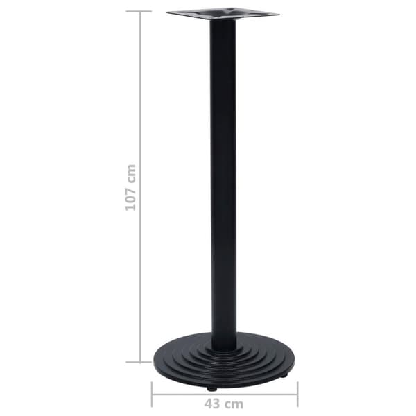 vidaXL Bordben til bistrobord svart Ø43x107 cm støpejern