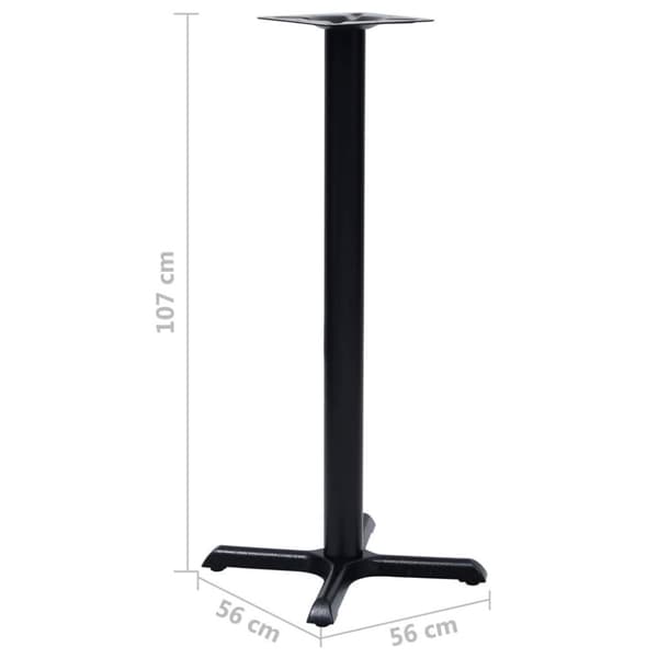 vidaXL Bordsben för cafébord 56x56x107 cm gjutjärn