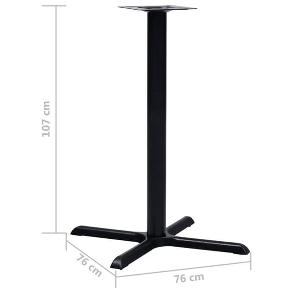 vidaXL Bordsben för cafébord 76x76x107 cm gjutjärn