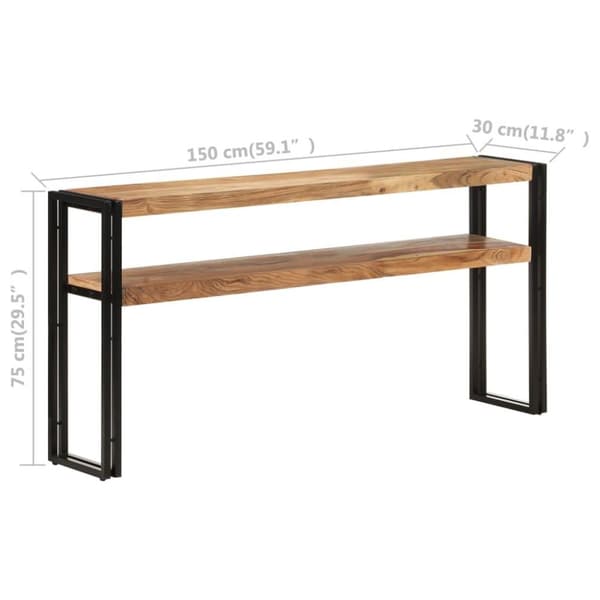 vidaXL Avlastningsbord 150x30x75 cm massivt akaciaträ