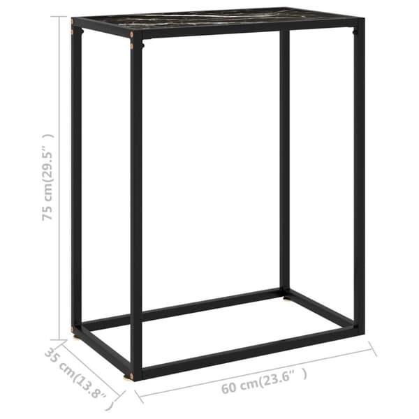 vidaXL Konsollbord svart 60x35x75 cm herdet glass