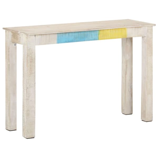 vidaXL Konsollbord hvit 115x35x77 cm grovt mangotre