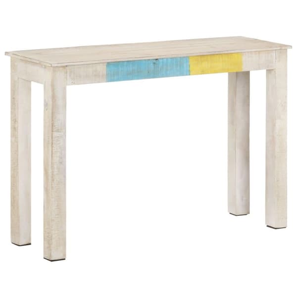 vidaXL Konsollbord hvit 115x35x77 cm grovt mangotre
