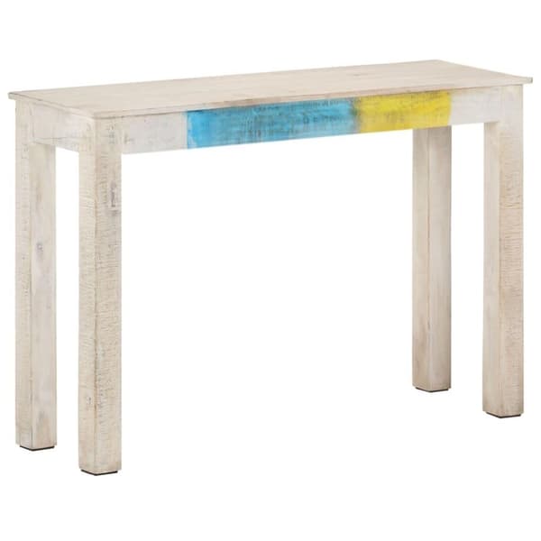 vidaXL Konsollbord hvit 115x35x77 cm grovt mangotre