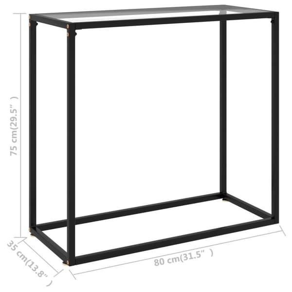 vidaXL konsolbord 80x35x75 cm hærdet glas transparent