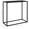 Miniatyrbild 6 av 7: vidaXL Konsolbord svart 80x35x75 cm härdat glas