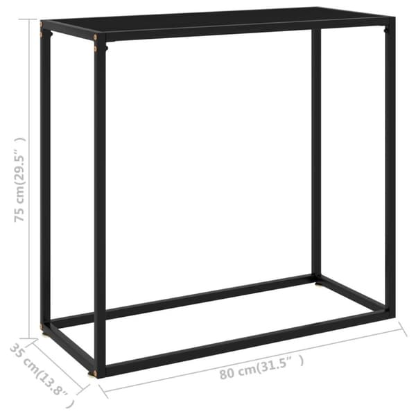 vidaXL Konsolbord svart 80x35x75 cm härdat glas