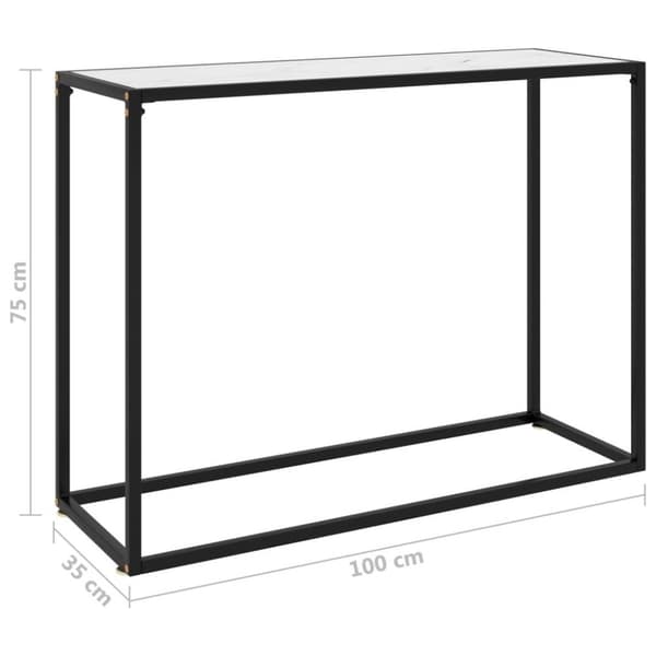 vidaXL Konsolbord vit 100x35x75 cm härdat glas