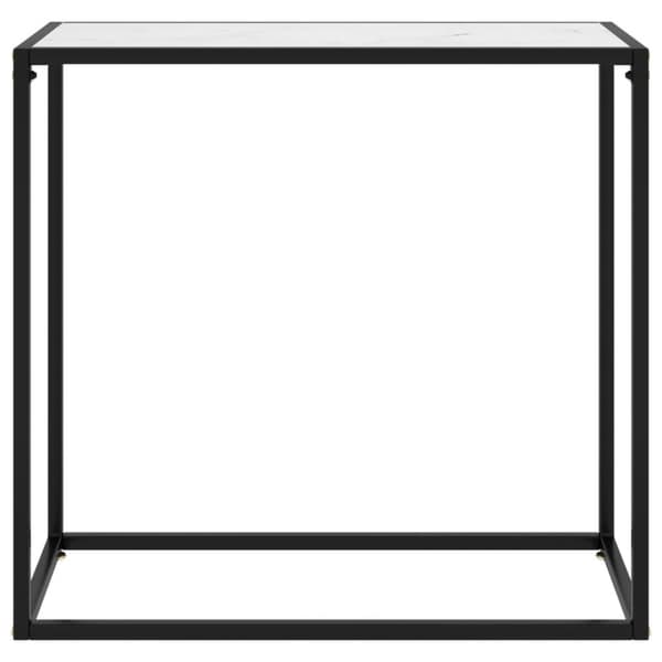 vidaXL Konsolipöytä valkoinen 80x35x75 cm karkaistu lasi