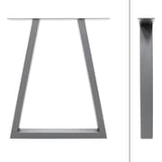 ECD Germany 2x Bordben Trapeze Design, 60 x 72 cm, Grå, Pulverlakeret stål, Industrielt design, Metal Tabel Skows BASE FRAF MUNKTION Fødder