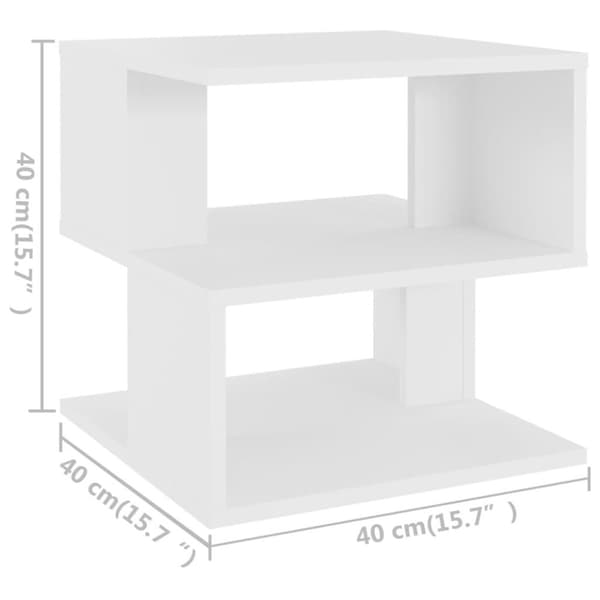 vidaXL Sidebord hvit 40x40x40 cm sponplate
