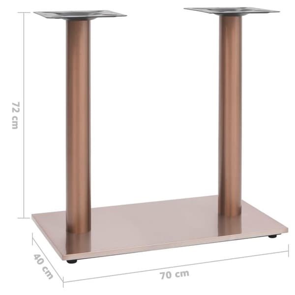 vidaXL Bordben til bistrobord messing 70x40x72 cm rustfritt stål