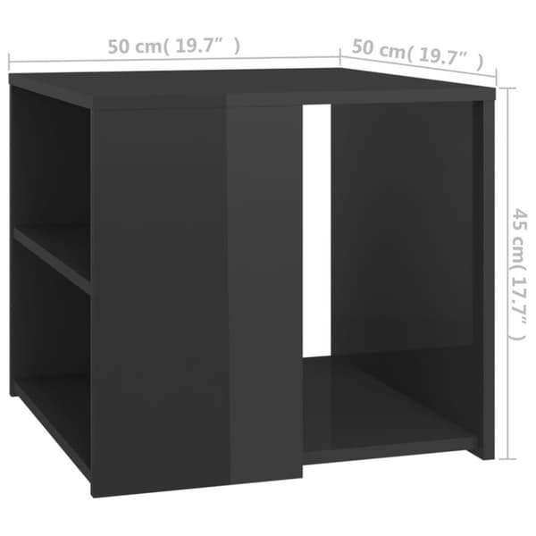 vidaXL sidebord 50x50x45 cm spånplade grå højglans
