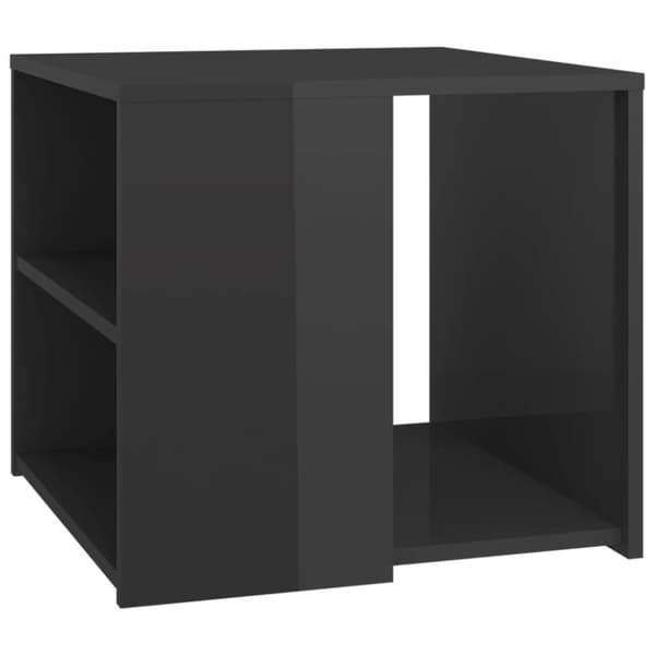 vidaXL Sidebord høyglans grå 50x50x45 cm sponplate
