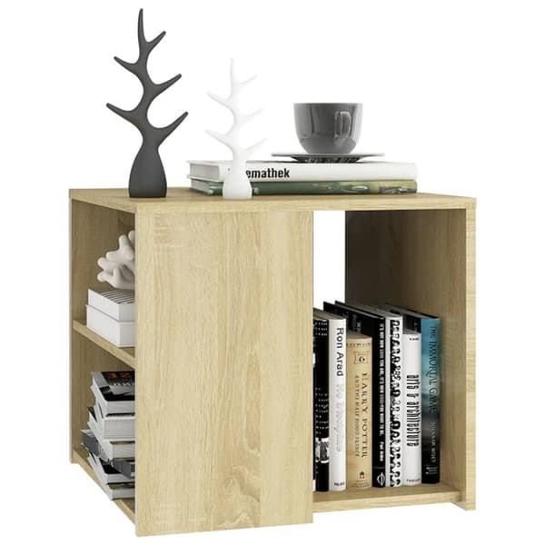 vidaXL Sidebord sonoma eik 50x50x45 cm sponplate
