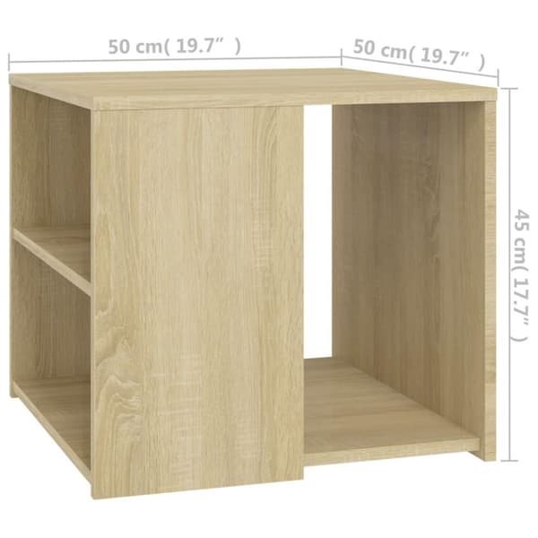 vidaXL Sidebord sonoma eik 50x50x45 cm sponplate