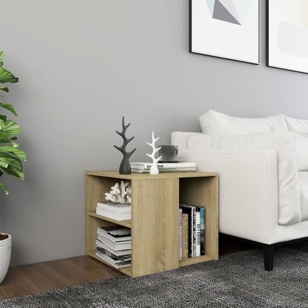 vidaXL Sidebord sonoma eik 50x50x45 cm sponplate