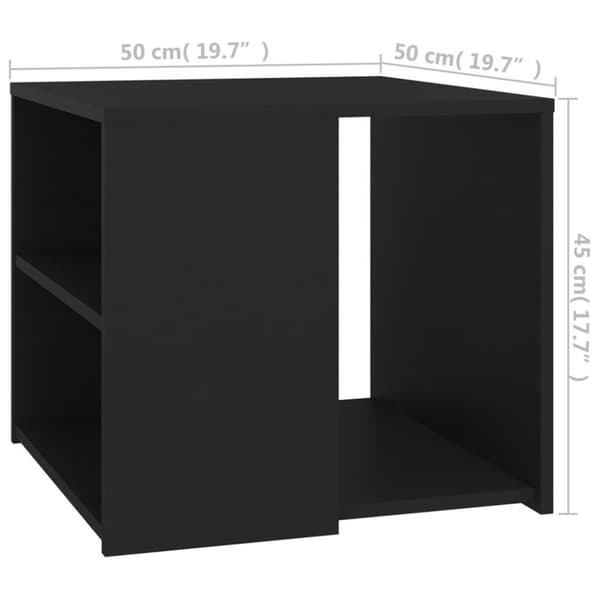 vidaXL sidebord 50x50x45 cm spånplade sort