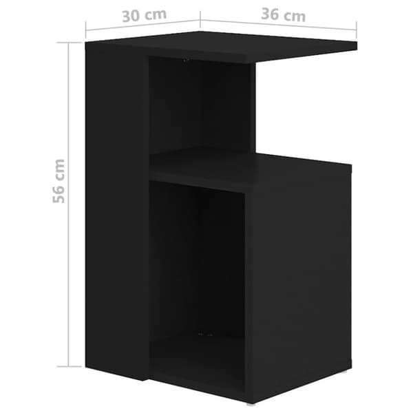 vidaXL sidebord 36x30x56 cm spånplade sort