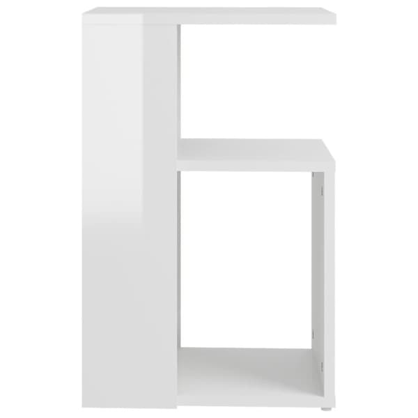 vidaXL Sidobord vit högglans 36x30x56 cm spånskiva