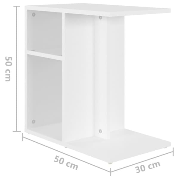 vidaXL Sidobord vit 50x30x50 cm spånskiva