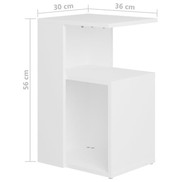 vidaXL Sidobord vit 36x30x56 cm spånskiva