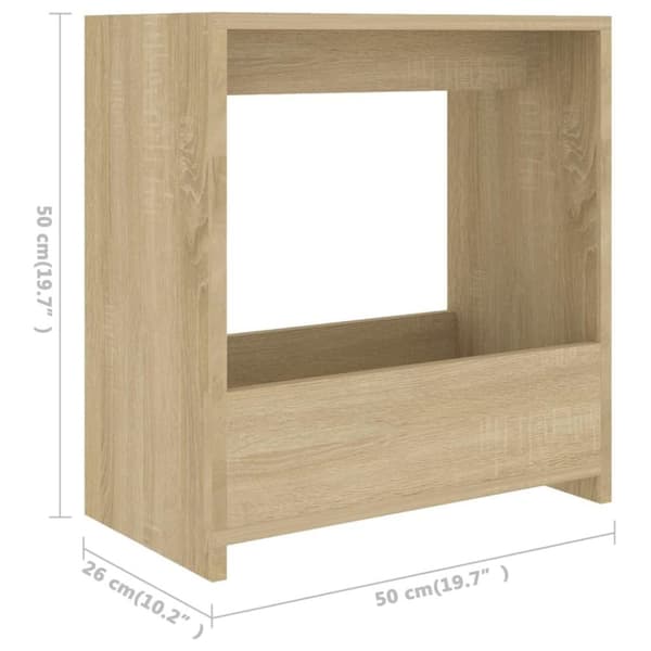 vidaXL Sidebord sonoma eik 50x26x50 cm sponplate