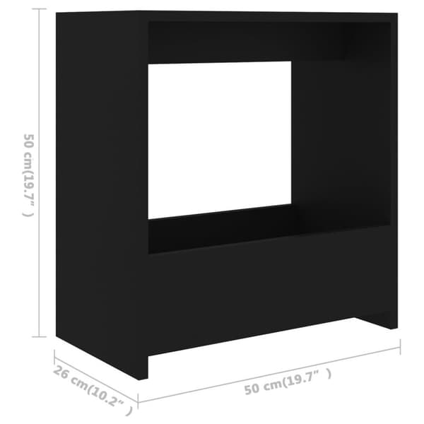 vidaXL Sidobord svart 50x26x50 cm spånskiva