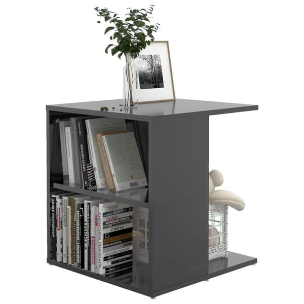 vidaXL sidebord 45x45x48 cm spånplade grå højglans